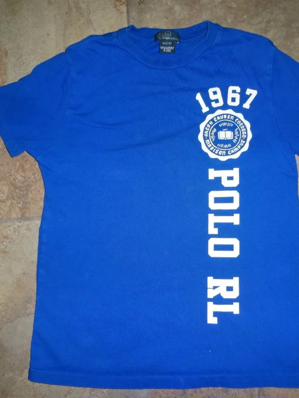 Lot 2 T-shirt Boy Youth Blue M 10-12=POLO RALPH LAUREN Madison + Nike Swirl SB